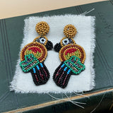 beaded parrot earrings
